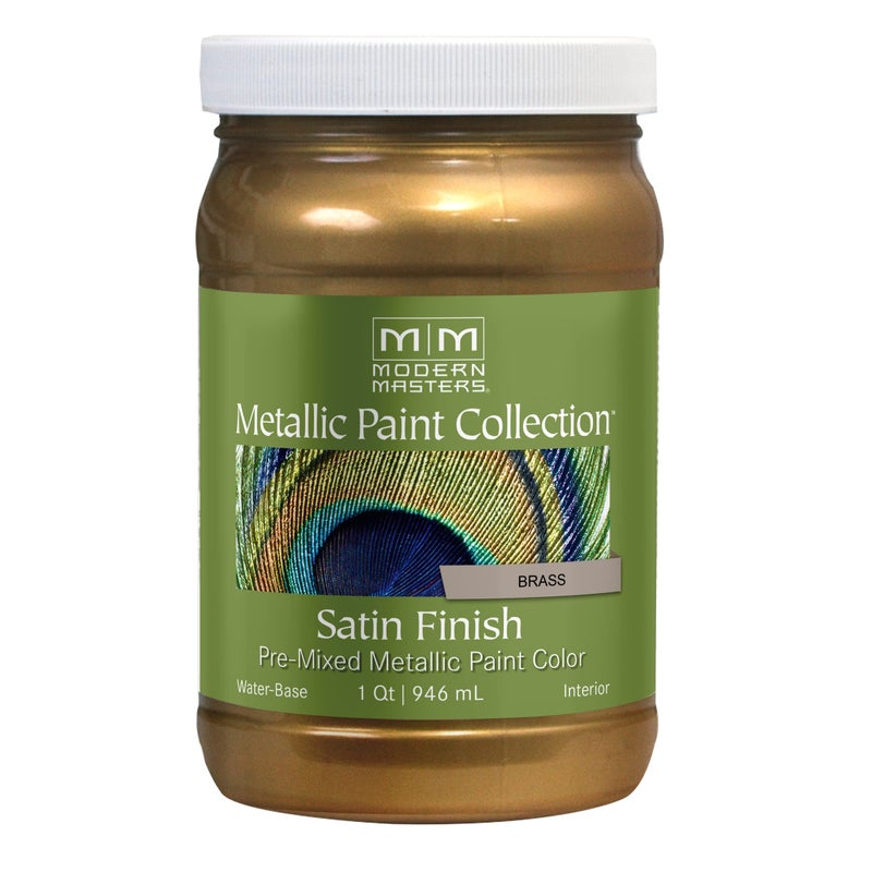 Modern Masters qt Modern Masters ME289 Brass Metallic Paint Collection, Satin Water-Based Decorative Metallic Paint - Image 1